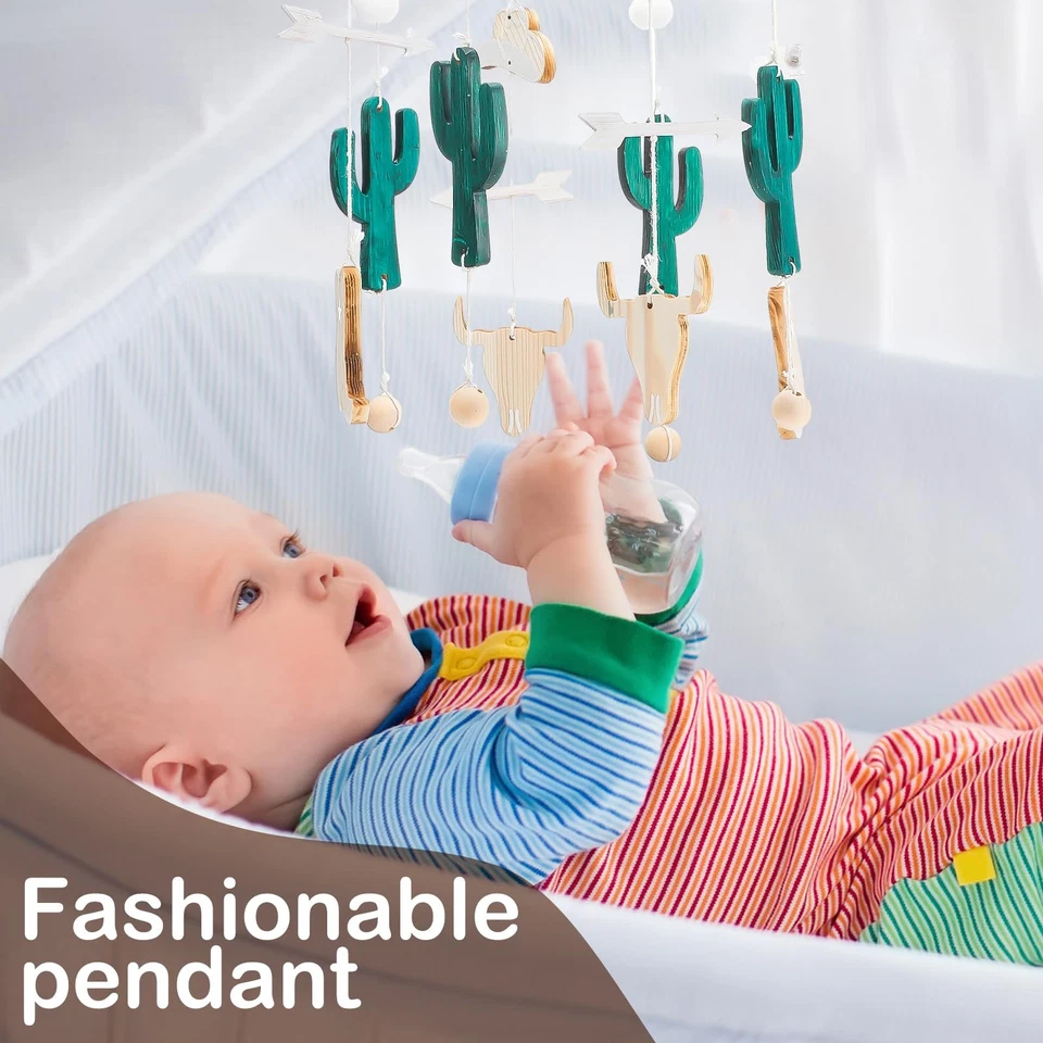 Western Cowboy Baby Mobile for Crib Boho Ceiling Nursery Mobile Wood Wind Chi... - Image 4 of 4