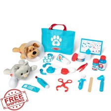 Melissa Doug Pet Vet Play Set Dog Cat Plush Doctor Kit 24 Pcs