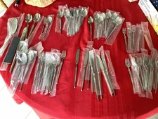 NOS Stanley Robert Dalton Winthrop Stainless Flatware 53pc 8 Place Set + Serving