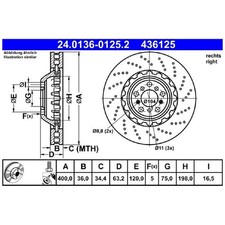 ATE Scheibenbremse vorne rechts 34112284102 | 577994