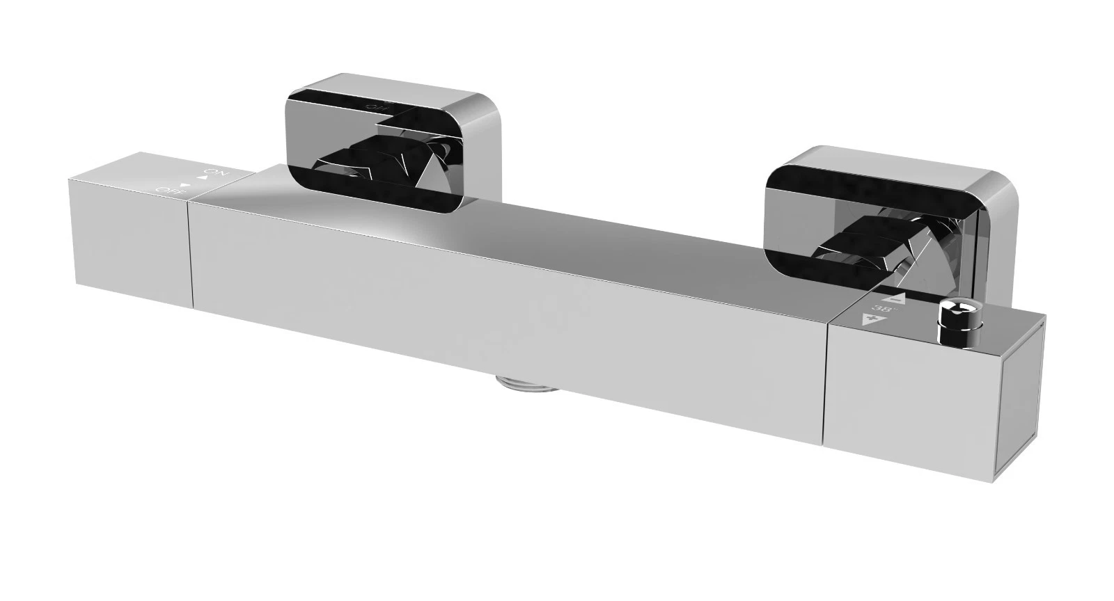 Aira Square Thermostatic Mixer Shower Bar Valve Modern Bathroom - Chrome PSSV025