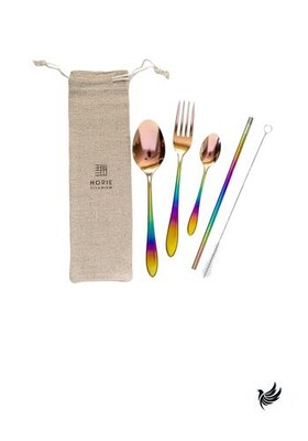 HORIE Pure Titanium Cutlery Set Gift Lightweight Rust-Free Portable Various