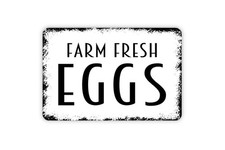 Farm Fresh Eggs Contemporary Farmhouse Metal Wall Sign