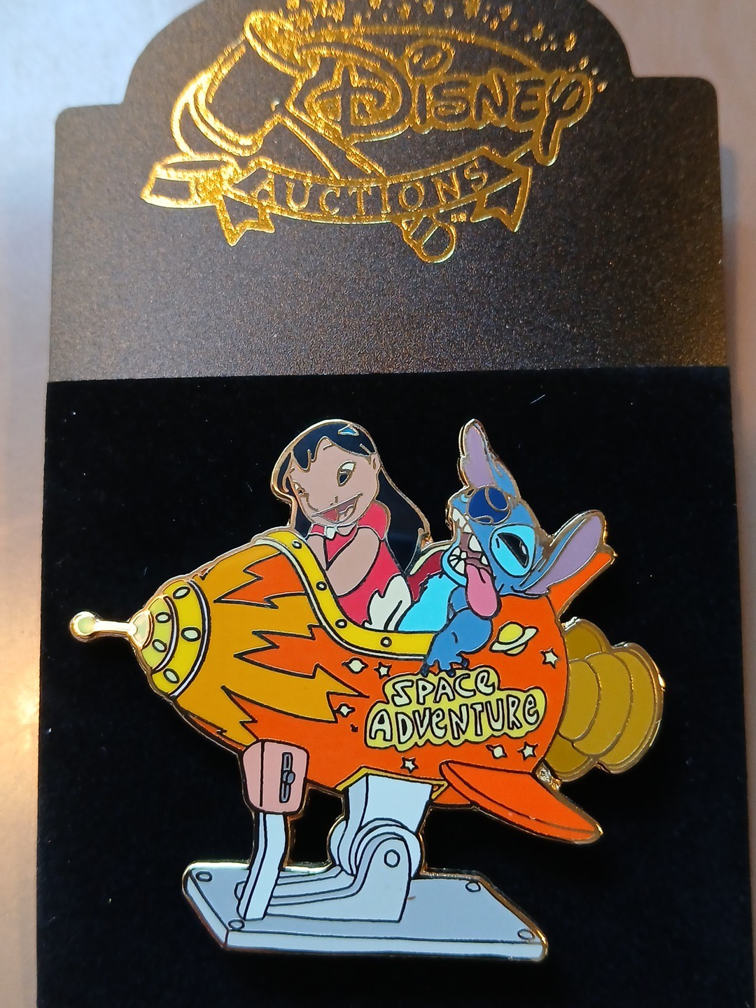 STITCH AND LILO DISNEY AUCTIONS PIN LE DA ON ROCKET RIDE SPACE ADVENTURE VHTF