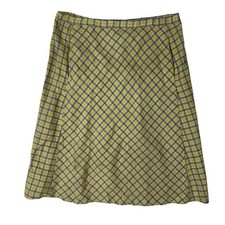 Title: Vintage 60s Yellow Check Skirt Shepherd Plaid Metal Zip 34W Large As-Is