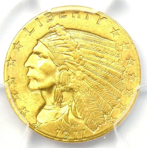 1911 Indian Gold Quarter Eagle $2.50 Coin - PCGS MS64+ Plus Grade - $3,500 Value