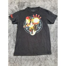 Marvel Iron Man 3 Graphic T Shirt Black Short Sleeve Kids Boys Size Medium