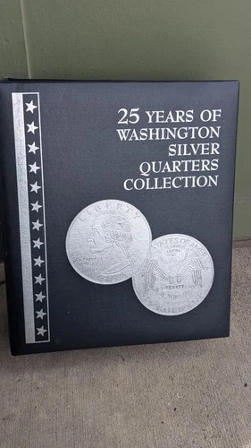 25 Years Of 1942-1964 Washington Quarter Collection, 28 silver coins w Album