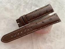 18mm/16mm Brown Ostrich Leather Padded Watch Strap Band