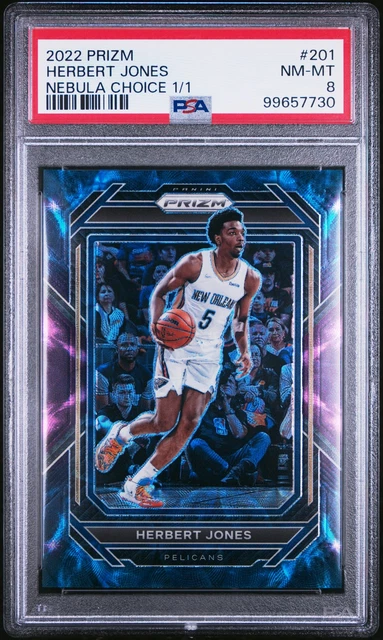 2022 Panini Prizm Nebula Choice 1/1 #201 Herbert Jones 1/1 PSA 8