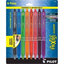 Pilot 8pk Clicker Erasable Gel Pens Fine Point 0.7mm Assorted Inks