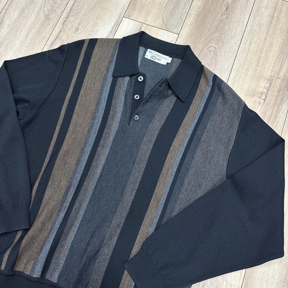 Suéter St Croix Para Hombres Mediano M Elegante Pullover de Lana Cuello Botón EE. UU. De Colección Foto 4 de 4