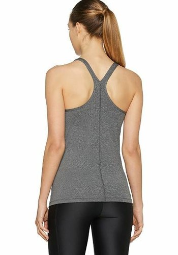 NEW WOMENS SIZE LARGE CHARCOAL UNDER ARMOUR UA RACER MESH ATHLETIC YOGA TANK TOP - Picture 2 of 5