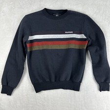 Vintage 70s/80s Playboy Crewneck Sweater Pullover Stripes Men  s Size M Black
