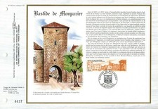 2405++FEUILLET CEF 1er JOUR 1986    BASTIDE  DE  MONPAZIER