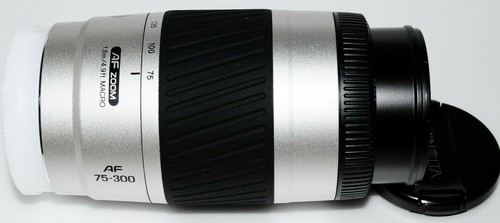 TOP MINT Silver Minolta AF Zoom lens 75-300mm F4.5-5.6 From Japan with cap,BOX - Picture 9 of 12