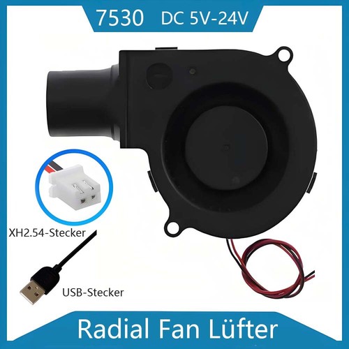 7530 Brushless Centrifugal Worm Gear Fan With round head DC 5V-24V Humidifier - Picture 1 of 14