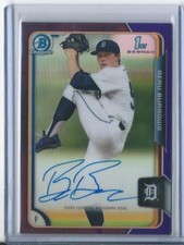 2015 Bowman Chrome Draft Beau Burrows Auto Purple Refractor /250 Tiger Auto