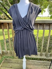 FREE PEOPLE CUPRO CRISS CROSS SOFT BLACK CAP SLEEVE DRESS    Sz S