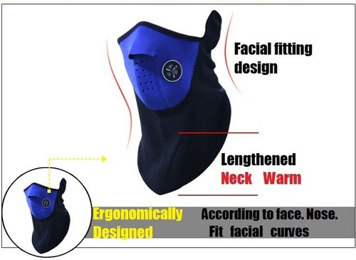 Fahrrad Maske Motorrad ROT Wind Gesicht Schutz Ski Snowboard Winter Sport - Bild 3 von 10
