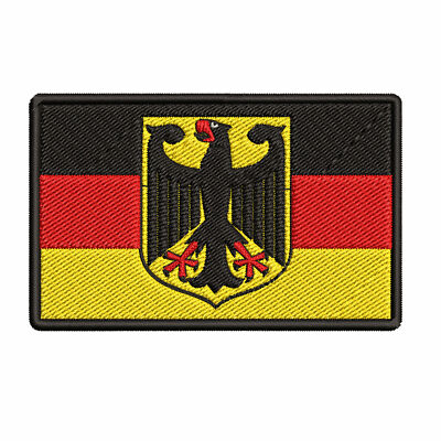 GERMAN FLAG embroidered hook PATCH GERMANY EMBLEM Deutschland Aufnäher NEW