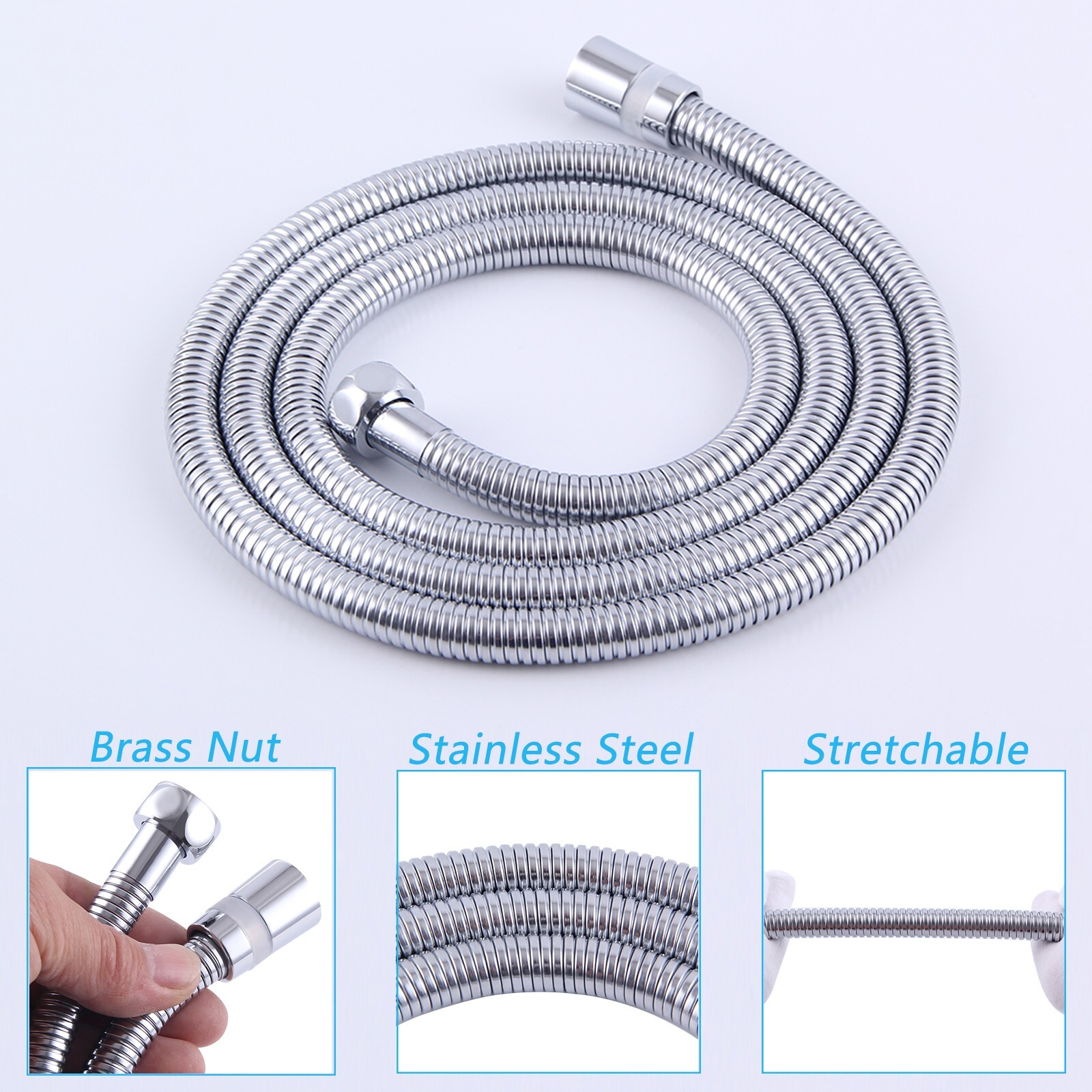 Chrome 8" Rain Shower Head Ralnfall Shower Head Combo With Handheld Shower Spay