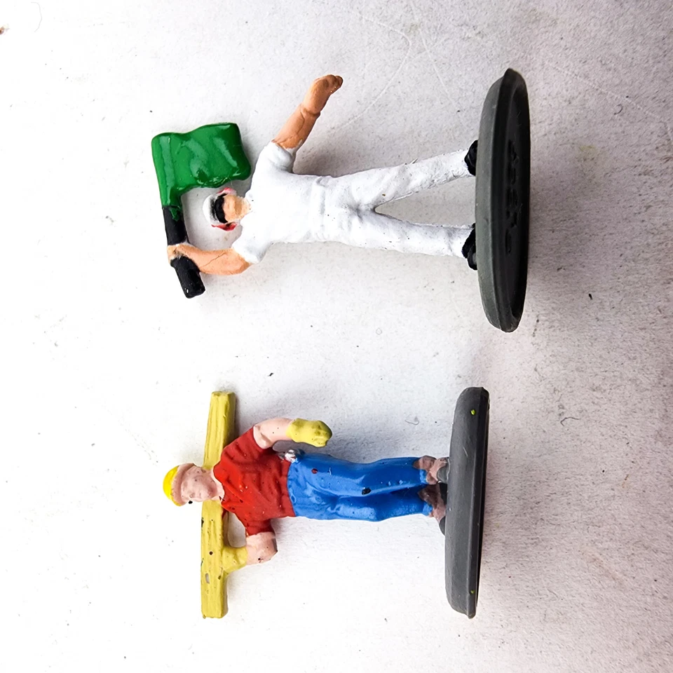 Micro Machines People Mini Figures Construction Worker 1995 & Flag Man 1996 - Image 3 of 4