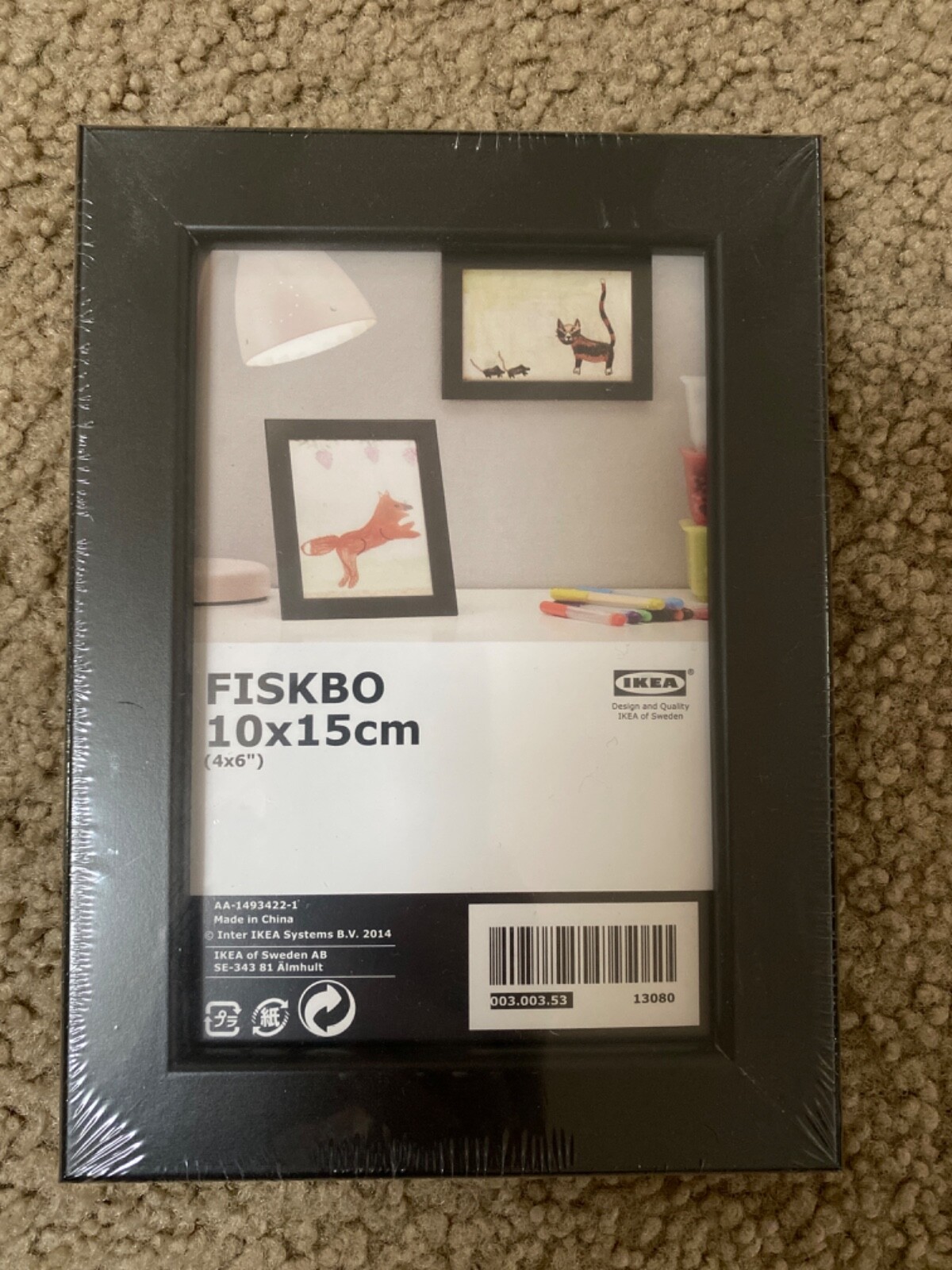 IKEA FISKBO 4x6 in Matte BLACK Picture Frame Wide Edge Portrait or
