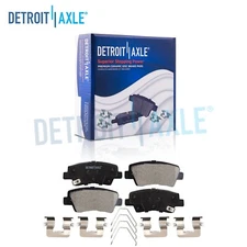 Pair Rear Ceramic Disc Brake Pads w/ Hardware for Sonata Veloster Optima Soul EV