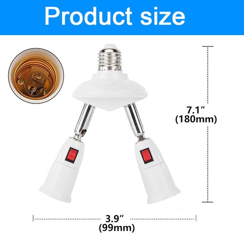 E27 1 to 5 Light Socket Splitter Adjustable Bulbs Socket Connector with Switch - Picture 8 of 21