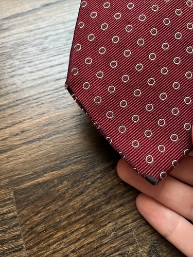 Vintage Ralph Lauren Purple Label Tie, Crimson Polka Dots, Made in England - Picture 8 of 8
