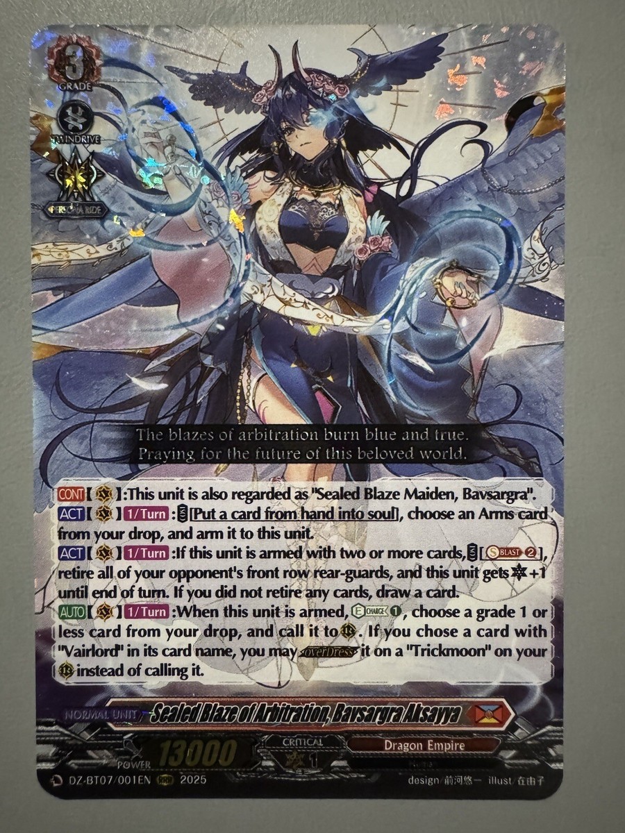 CARDFIGHT VANGUARD SEALED BLAZE OF ARBITRATION BAVSARGRA AKSAYYA