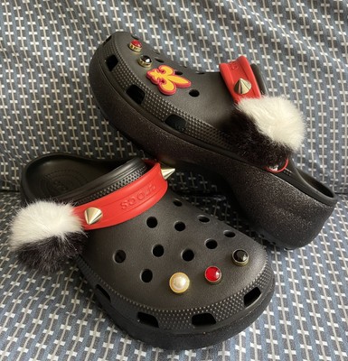 Rare Limited DISNEY X Crocs Classic Cruella Bae CLOGS Platform JIBBITZ Sz WMN 10