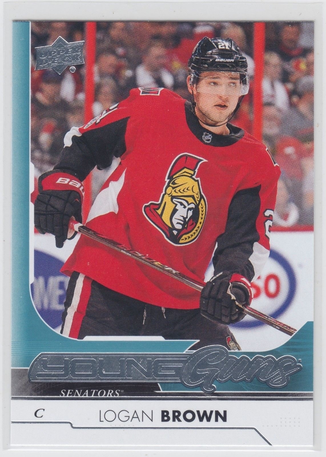 2017-18 Upper Deck Young Guns Rookie #217 Logan Brown Ottawa Senators RC