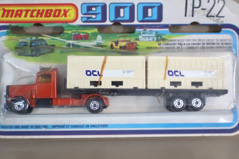 MATCHBOX 900 SERIES TP-22 PETERBUILT LONG OCL DOUBLE CONTAINER TRUCK SEALED oi - Image 2 of 4