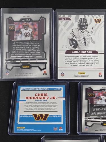 12 Karten Washington Commanders Football Cards Parallels Prizm #'d in Toploaders - Bild 9 von 14