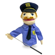 16 '' Police Hand Puppet For Kids with Retractable Control Rod Interactive Toy