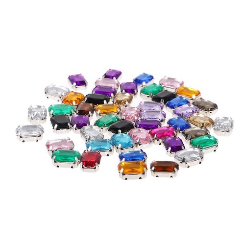 50pcs Rhinestone Buttons Rhinestone Acrylic Gemstone Sew-on - Picture 5 of 10