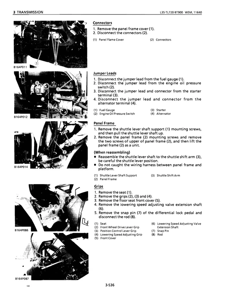 TRACTOR Backhoe LOADER Full Technical REPAIR Manual Kubota L35 Tl720 Bt900 - Image 3 of 4
