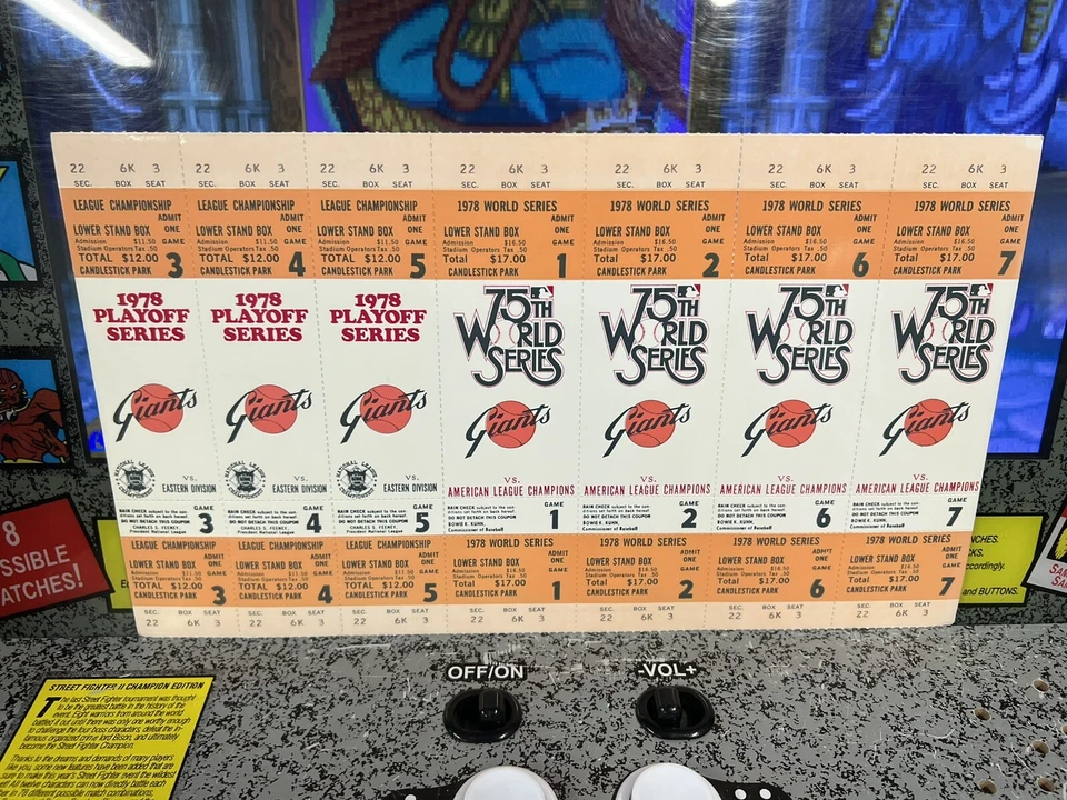 1978 Postseason World Series SF Giants Phantom Ticket Lot Full Sheets 19 Total! - Image 4 of 4