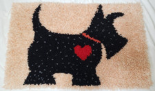 Latch Hook Scotty Dog with Heart Rug 32" X 20"