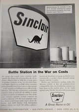 Sinclair Oil Magazine Ad Print Advertisement Vintage Battle Station Wall Art 