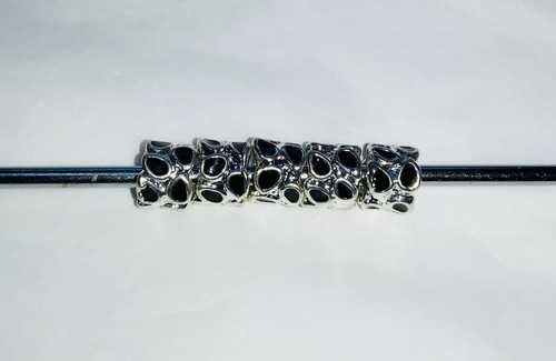 5 METAL & ENAMEL European Large Hole Spacer Beads Various Colours & Styles B - Picture 30 of 41