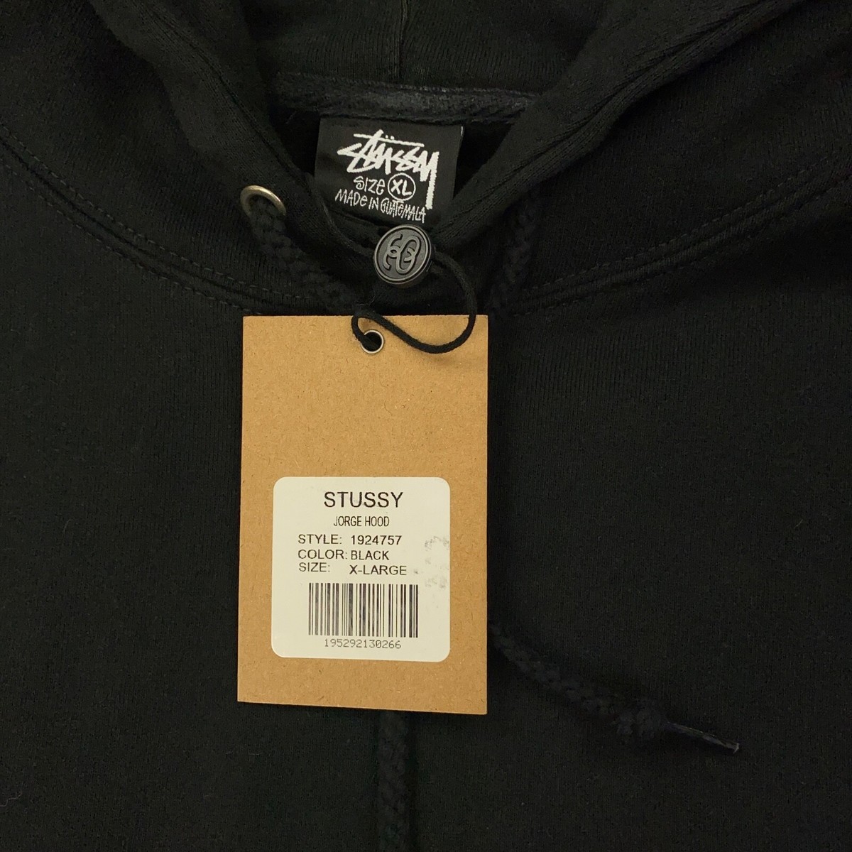 Stussy Jorge Hoodie Mens XL Black Sweatshirt NWT | eBay