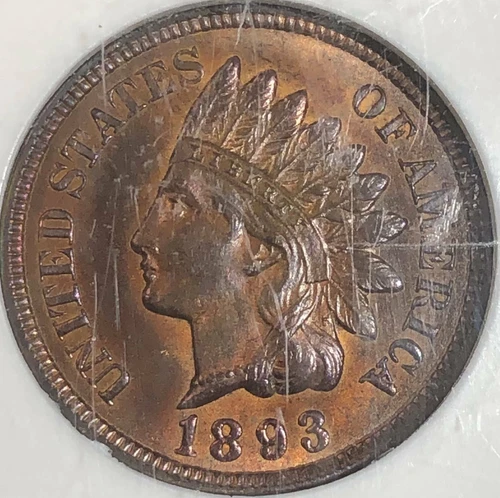 1893 P Indian Head Cent NGC MS-65 RB