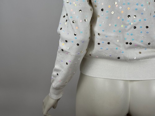 CINQ À SEPT Nancy Sequin Cotton Wool Cardigan Women S EUC Button Up Long Sleeve - Picture 13 of 15