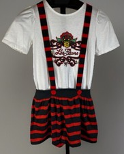 Vtg 90  s Girls 14 Babydoll Jumper Suspender Dress  Les Fleurs  Silver Unicorn