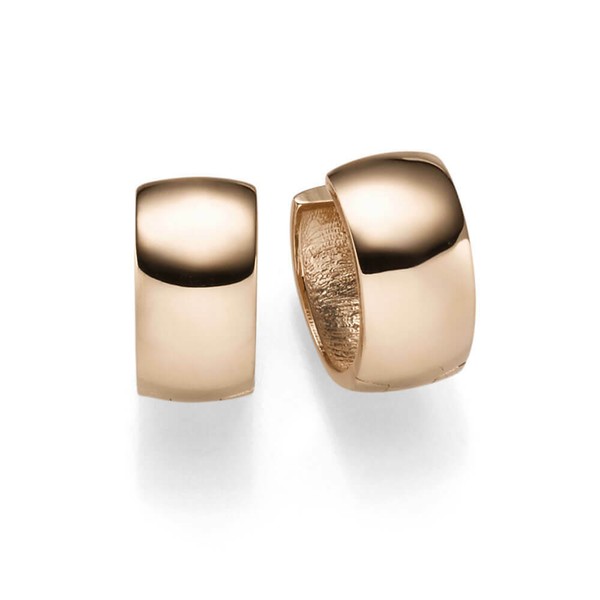 Ohrringe Creolen 7X14Mm Ohrschmuck Aus 750 Gold Rotgold Schlicht GläNzend-image