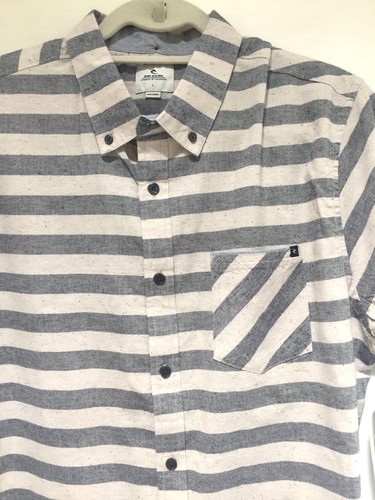 NEW RIP CURL Men's Colby Short Sleeve SHIRT LARGE NAVY COTTON D203 - Picture 3 of 3