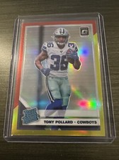 2019 Donruss Optic Tony Pollard 187 Red and Yellow Dallas Cowboys